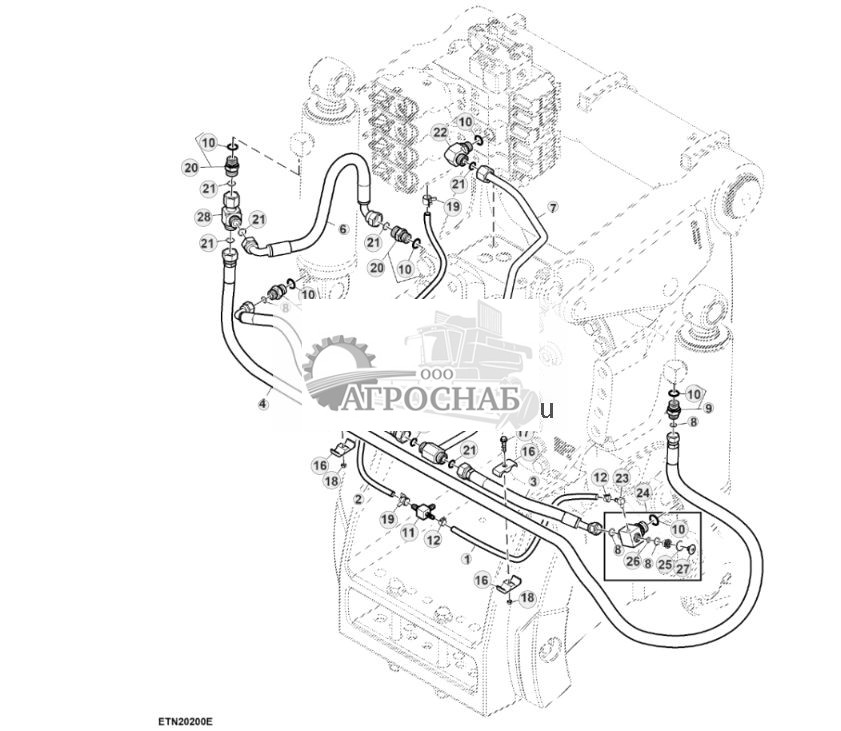 Гидравлические трубопроводы, задняя навеска, мост с двухступенчатым редуктором - ST785519 699.jpg